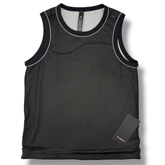 Lululemon Double Layered Mesh Tank Top  Men's Size Small Reversible Black Vapor - Picture 1 of 11